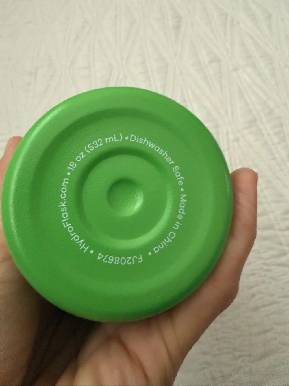 Hydro Flask lime green insulated bottle with teal straw lid